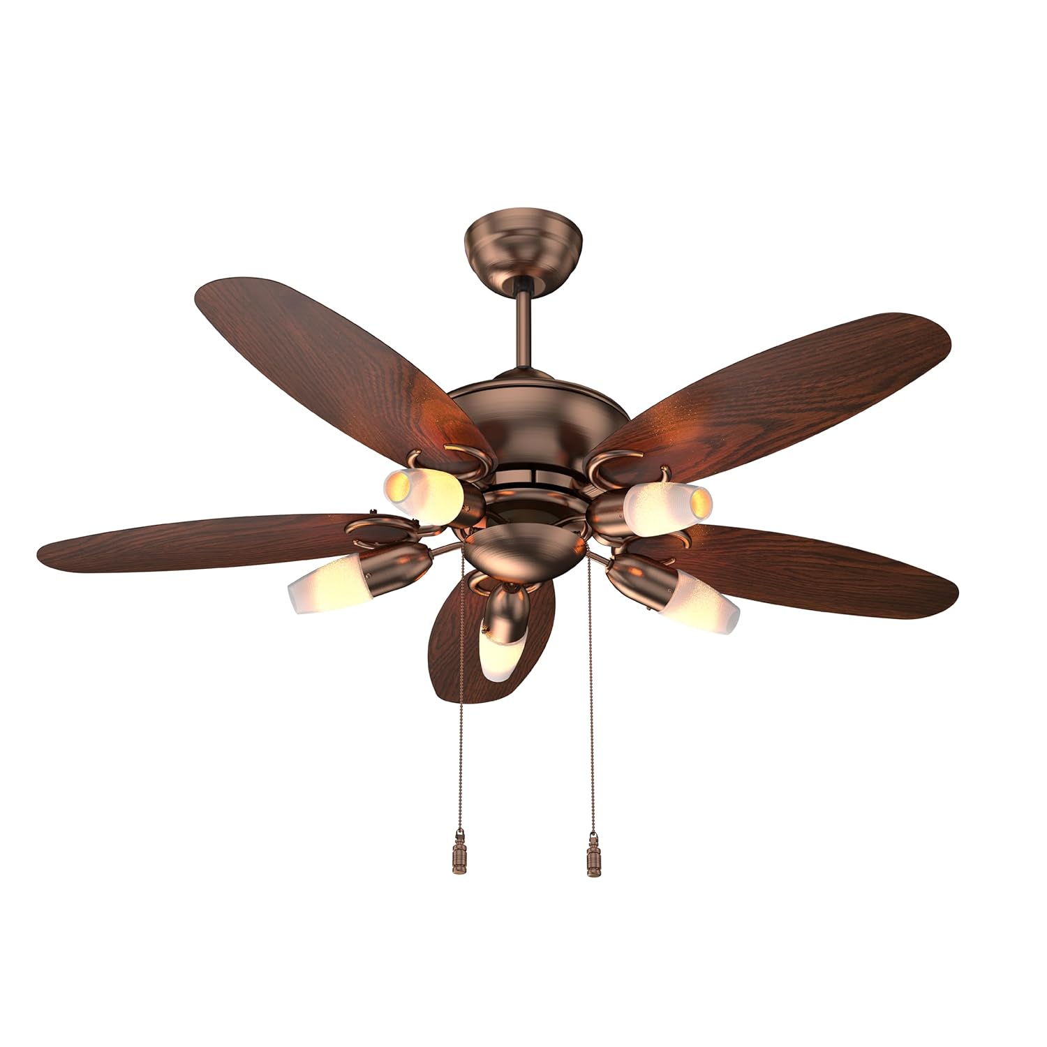 Akaay  Star Rated Premium BLDC 1200mm Ceiling Fan for home with Remote | Energy Saving, Clip-On Underlights, 100% Copper | 2-yr Warranty【Copper Rosewood】