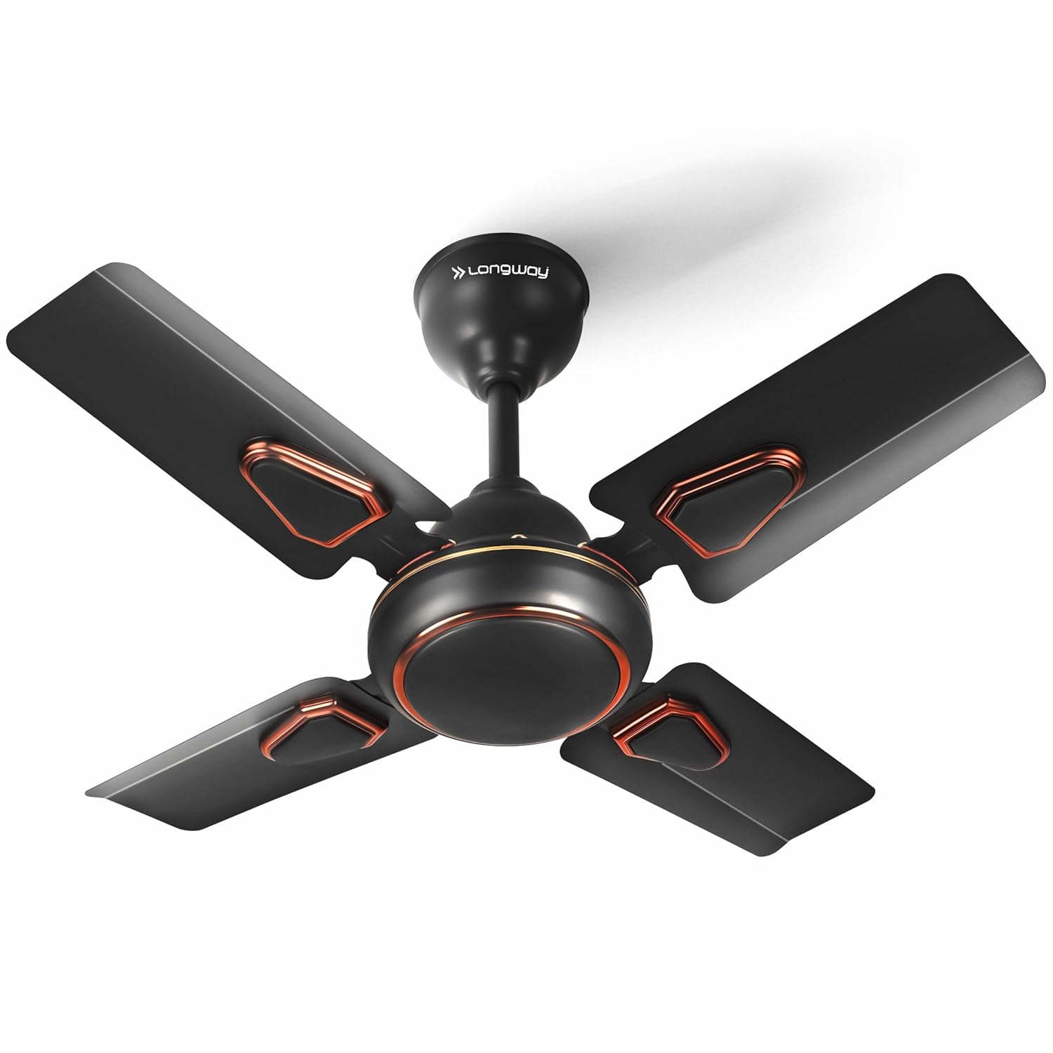 Akaay P1 600 mm/24 inch Ultra High Speed 4 Blade Anti-Dust Decorative Star Rated Ceiling Fan (Smoked Brown, Pack of 1)